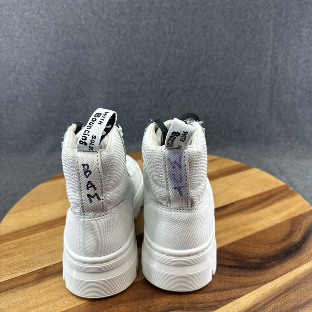 Dr. Martens Air Wair Combs Womens Size 5 White Combat Canvas Lace Up Ankle Boots - Picture 6 of 10
